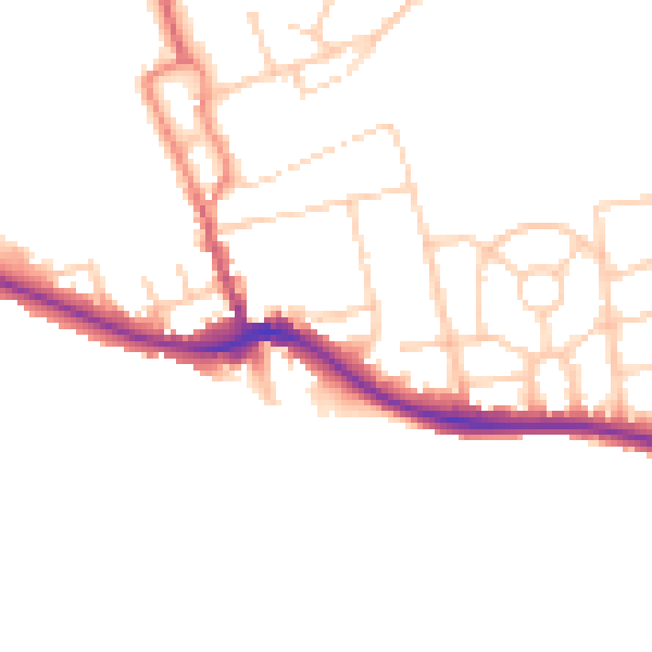 Daytime road noise heatmap for BN2 7JT