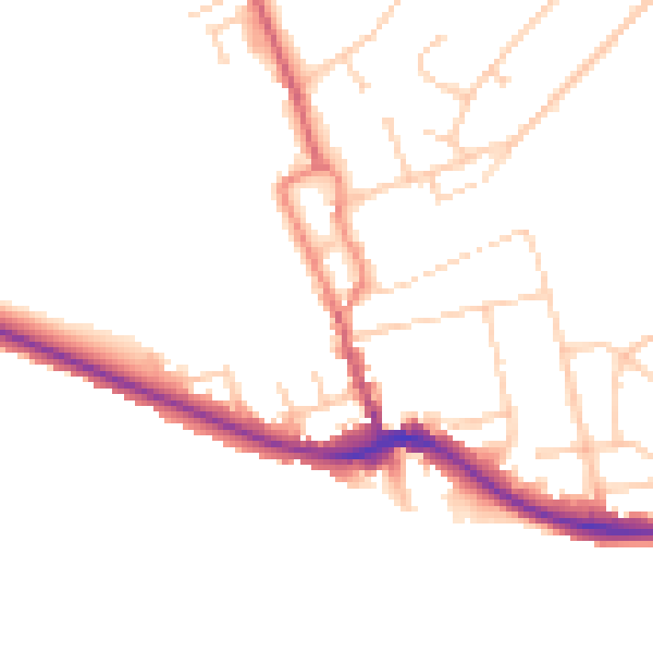Daytime road noise heatmap for BN2 7LE
