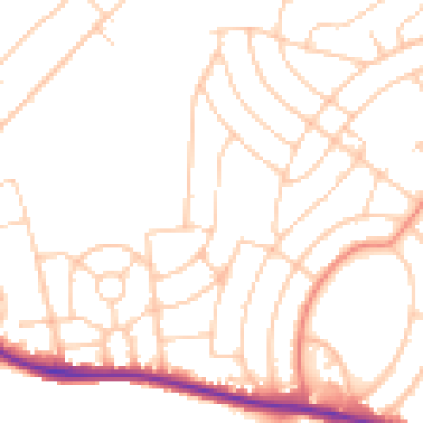 Daytime road noise heatmap for BN2 8AH