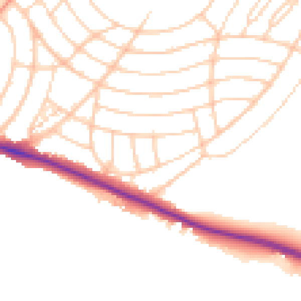 Daytime road noise heatmap for BN2 8DD