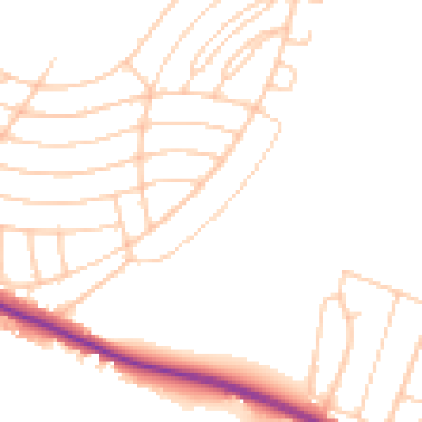 Daytime road noise heatmap for BN2 8DR