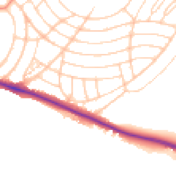 Daytime road noise heatmap for BN2 8EG