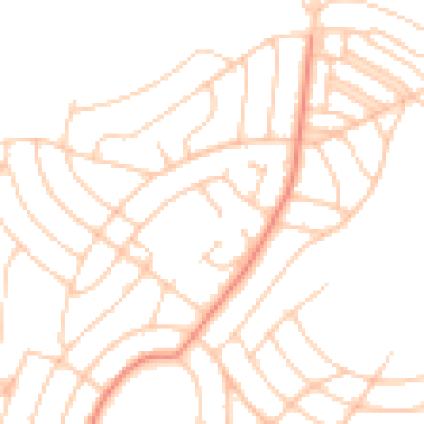 Daytime road noise heatmap for BN2 8FX