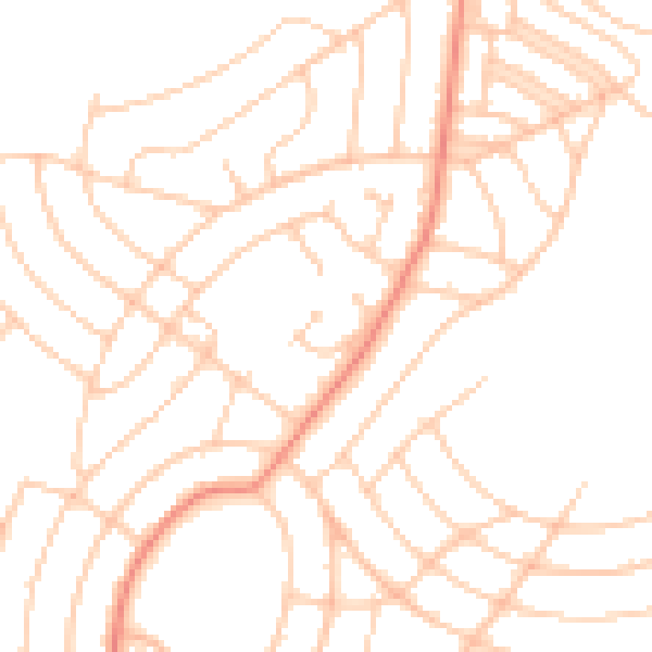 Daytime road noise heatmap for BN2 8HX