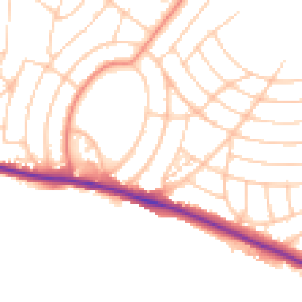 Daytime road noise heatmap for BN2 8LD