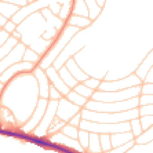 Daytime road noise heatmap for BN2 8LR