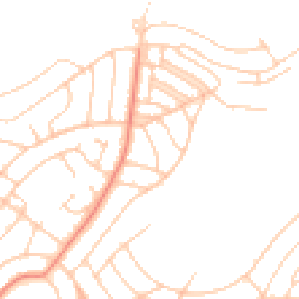 Daytime road noise heatmap for BN2 8QB
