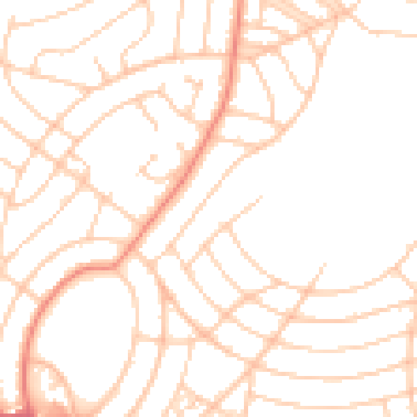 Daytime road noise heatmap for BN2 8QS