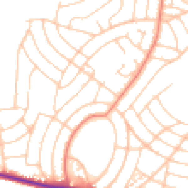 Daytime road noise heatmap for BN2 8SE