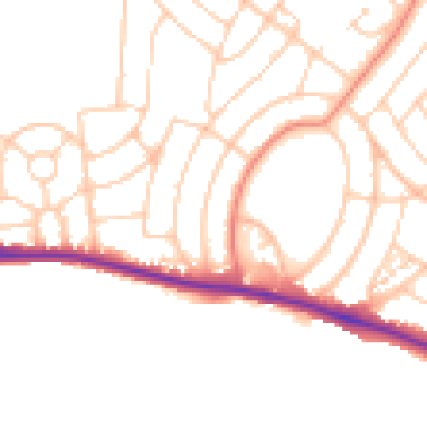 Daytime road noise heatmap for BN2 8SH