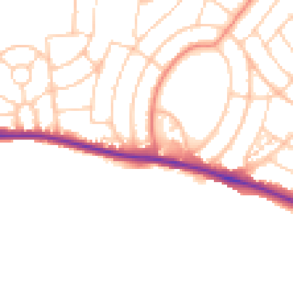 Daytime road noise heatmap for BN2 8SR