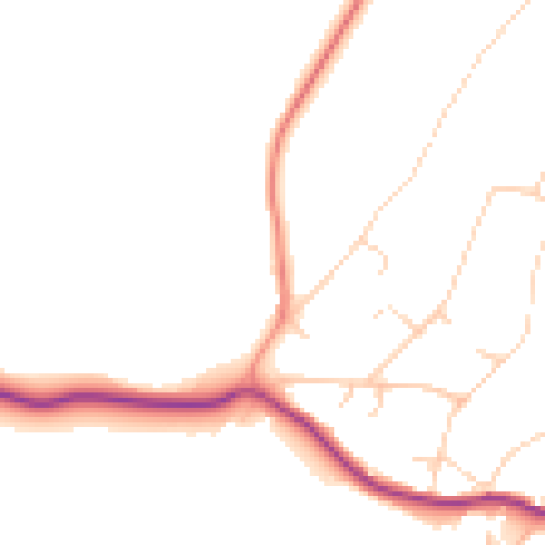 Daytime road noise heatmap for BN20 0AG