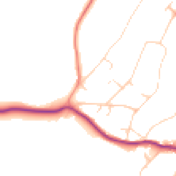 Daytime road noise heatmap for BN20 0AR