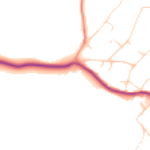 Daytime road noise heatmap for BN20 0AU