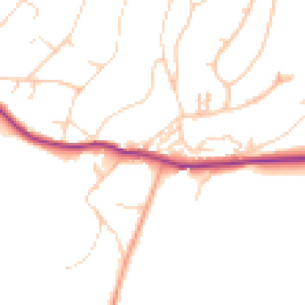Daytime road noise heatmap for BN20 0BD