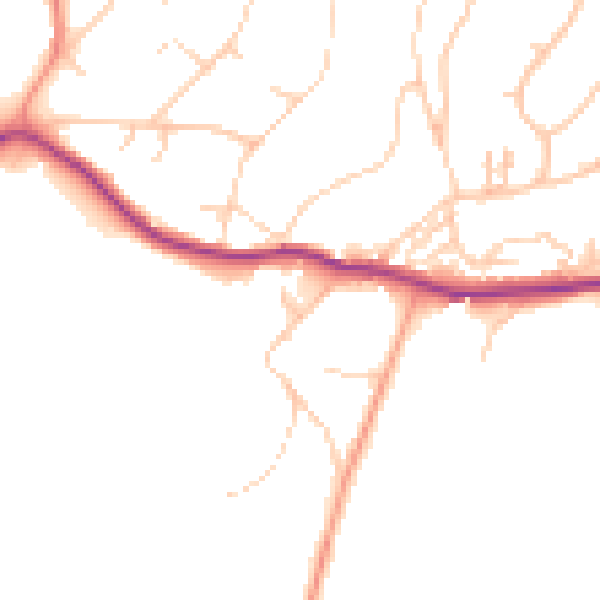 Daytime road noise heatmap for BN20 0BS