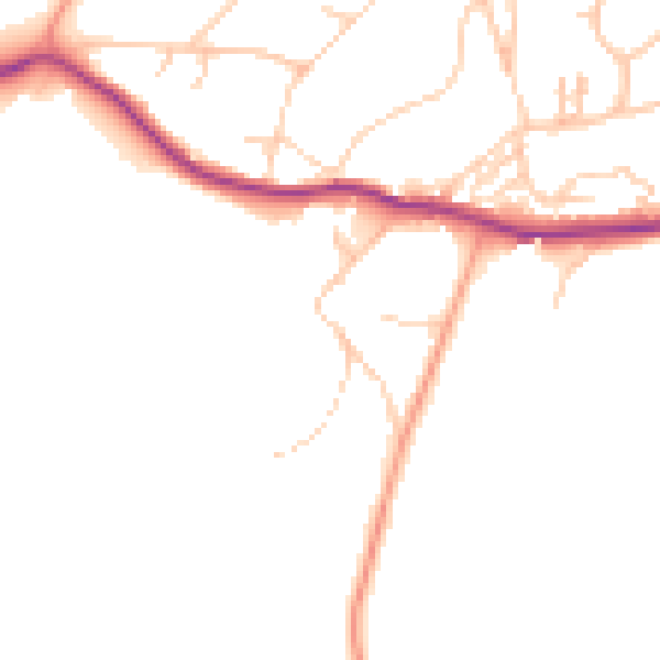 Daytime road noise heatmap for BN20 0BY