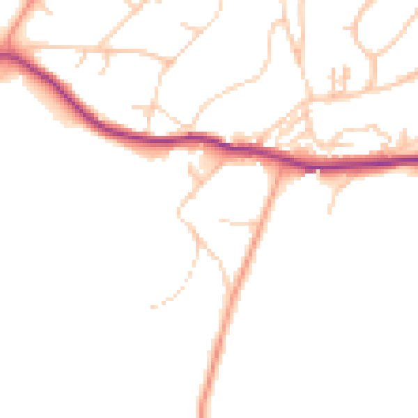 Daytime road noise heatmap for BN20 0DA
