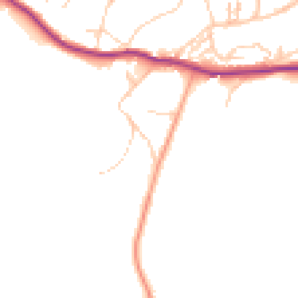 Daytime road noise heatmap for BN20 0DE