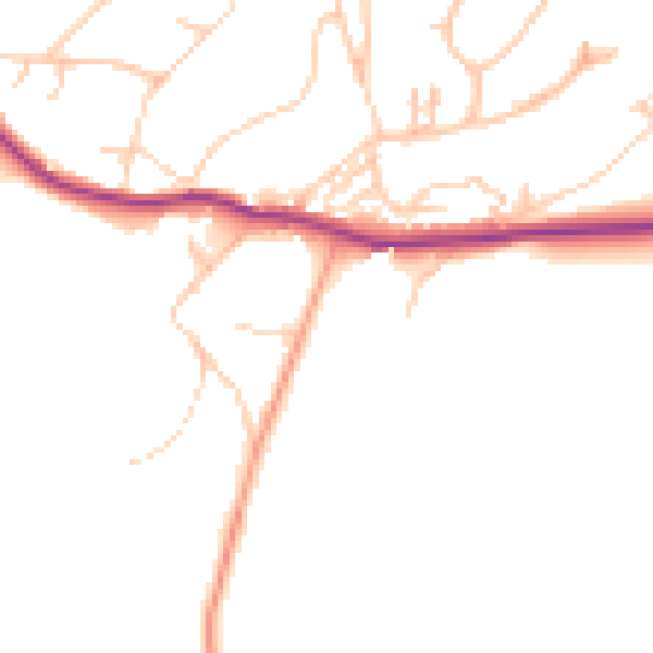 Daytime road noise heatmap for BN20 0DL