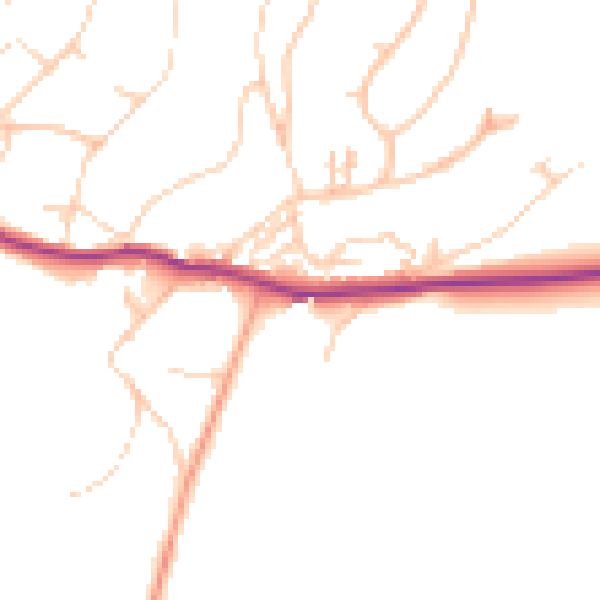 Daytime road noise heatmap for BN20 0DN