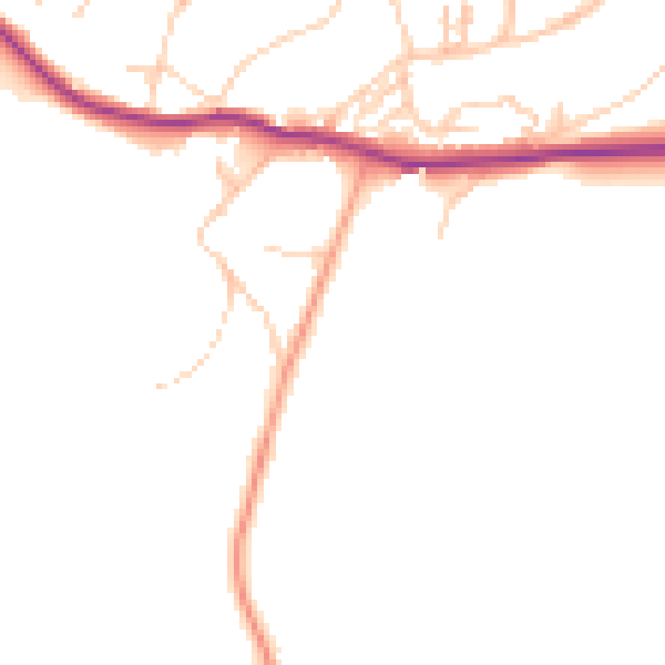 Daytime road noise heatmap for BN20 0DQ