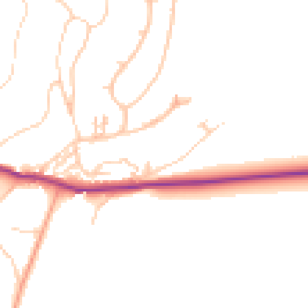 Daytime road noise heatmap for BN20 0DT