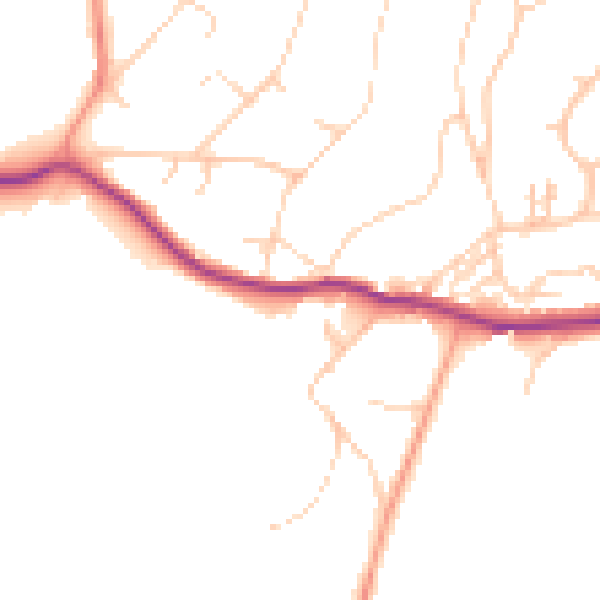 Daytime road noise heatmap for BN20 0EB