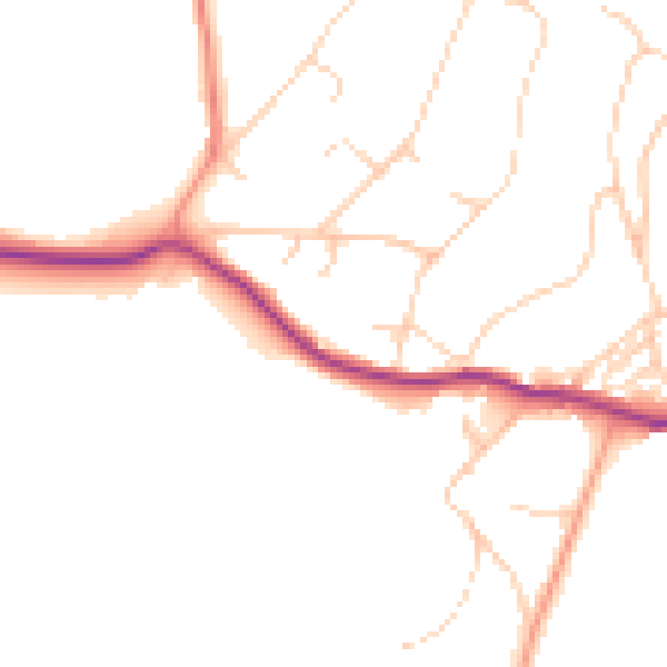 Daytime road noise heatmap for BN20 0ED