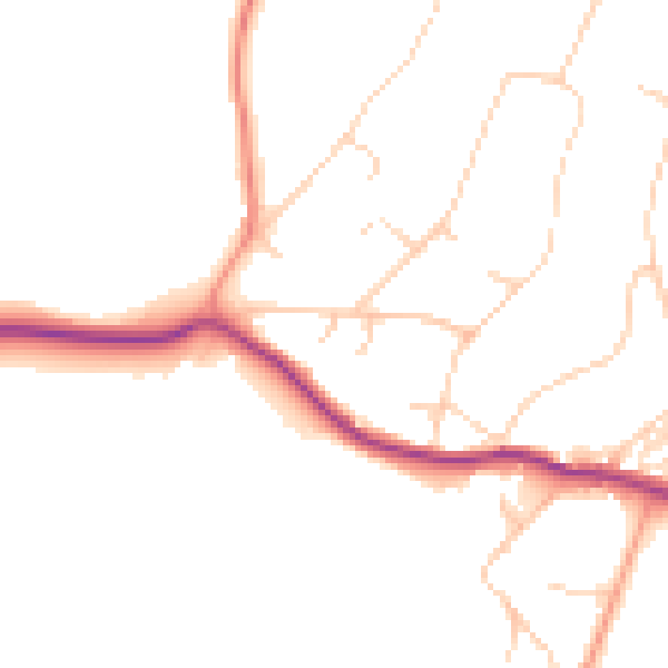 Daytime road noise heatmap for BN20 0EF