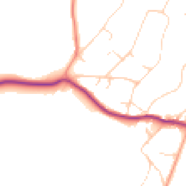 Daytime road noise heatmap for BN20 0EG