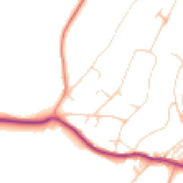 Daytime road noise heatmap for BN20 0EY