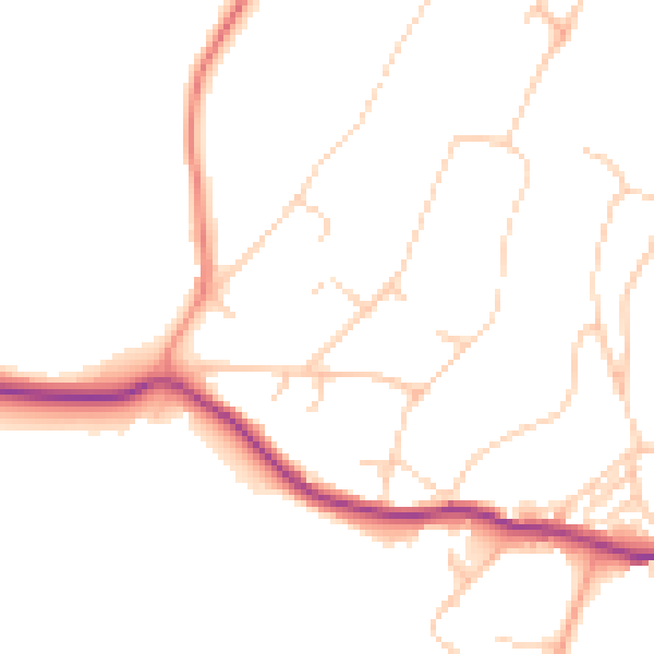 Daytime road noise heatmap for BN20 0EZ