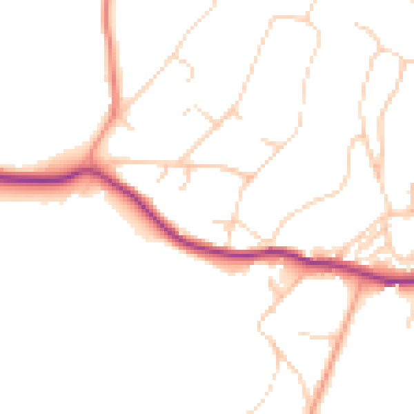 Daytime road noise heatmap for BN20 0HB