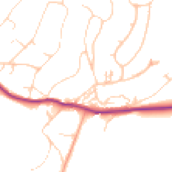 Daytime road noise heatmap for BN20 0HP