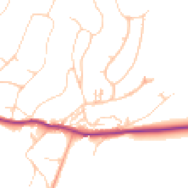 Daytime road noise heatmap for BN20 0JJ