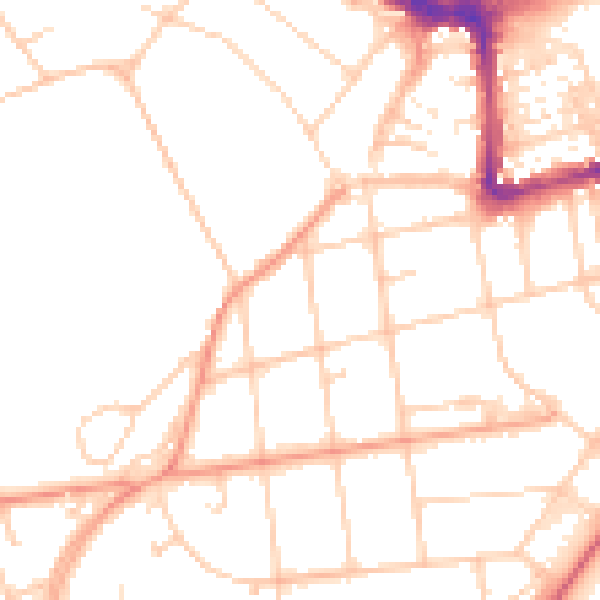 Daytime road noise heatmap for BN20 7BU