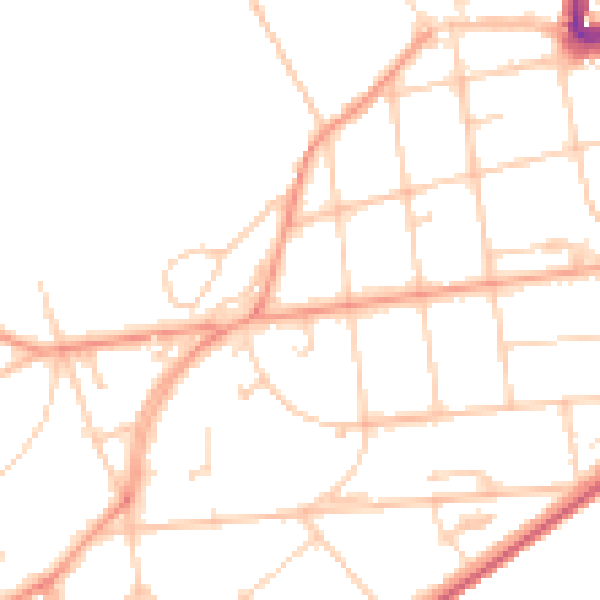 Daytime road noise heatmap for BN20 7EN
