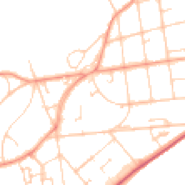 Daytime road noise heatmap for BN20 7EX