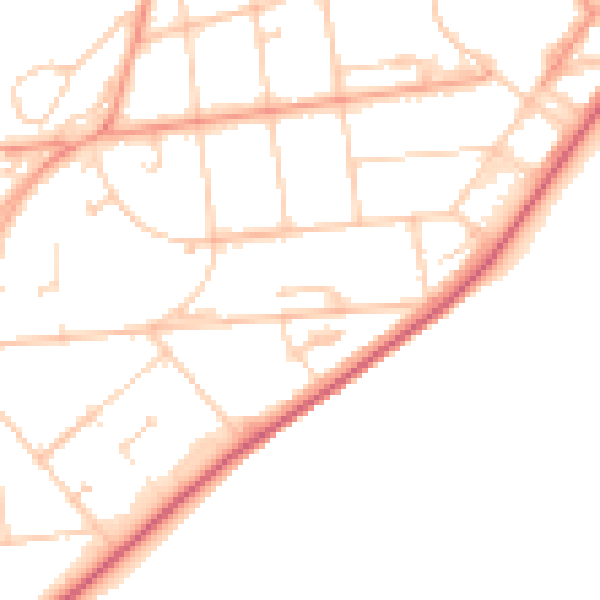 Daytime road noise heatmap for BN20 7HL