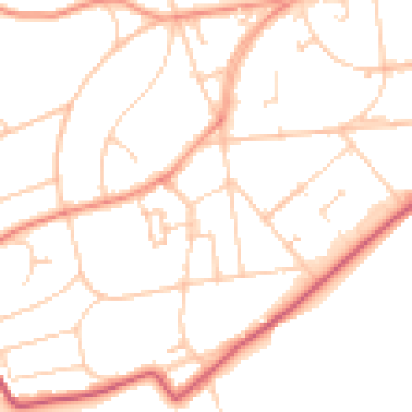 Daytime road noise heatmap for BN20 7NP