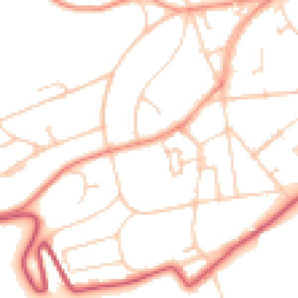 Daytime road noise heatmap for BN20 7QP