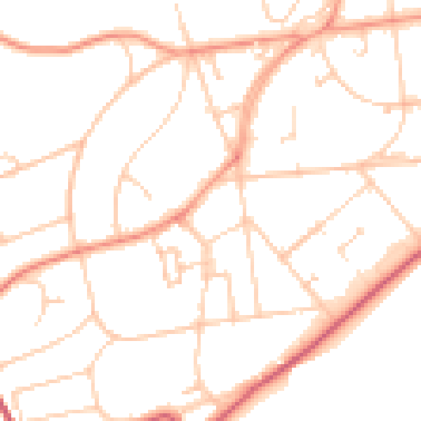 Daytime road noise heatmap for BN20 7QU