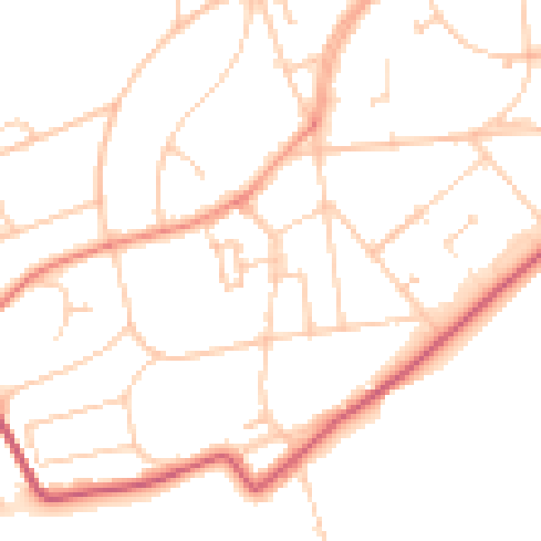 Daytime road noise heatmap for BN20 7RG