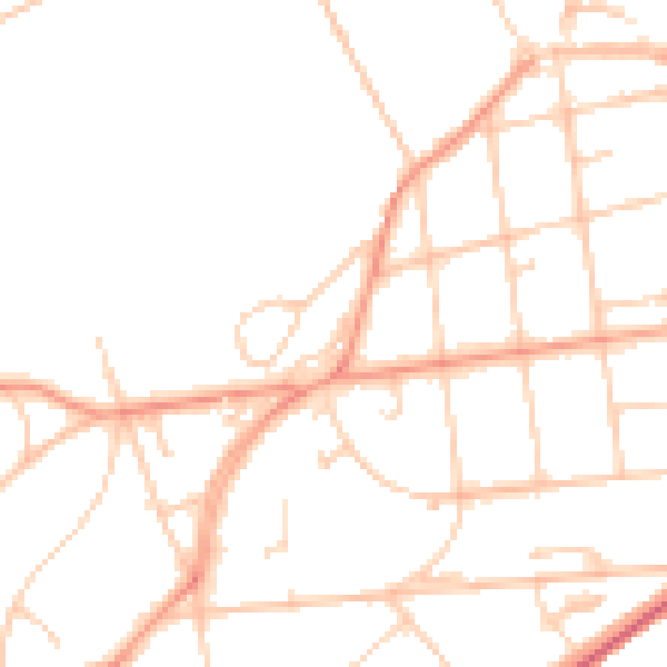 Daytime road noise heatmap for BN20 7UU