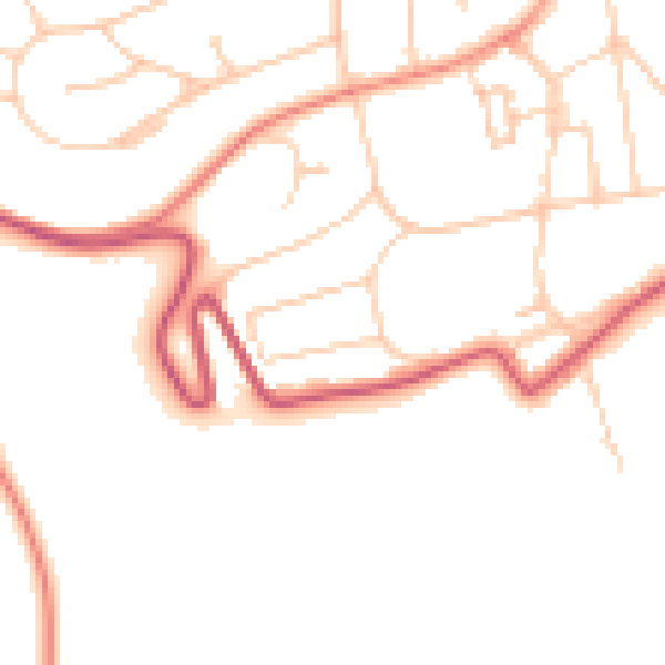 Daytime road noise heatmap for BN20 7YD