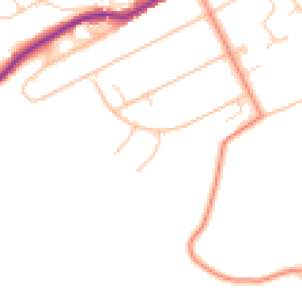 Daytime road noise heatmap for BN20 8DB