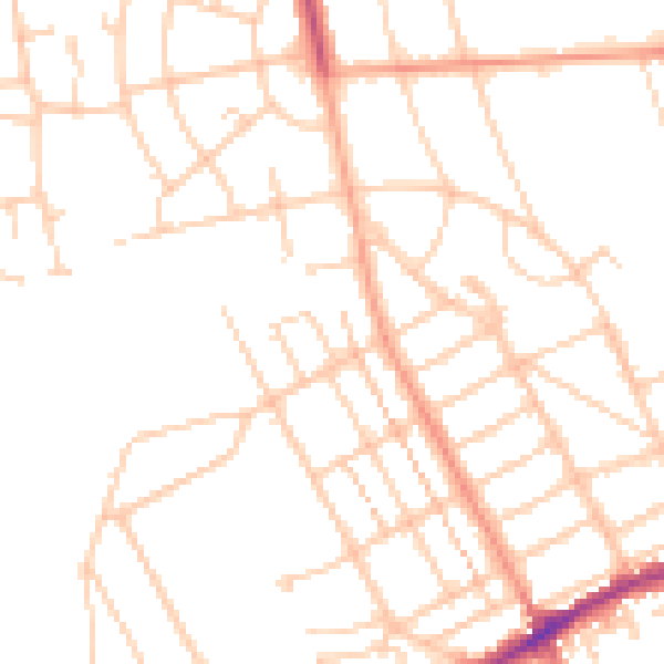 Daytime road noise heatmap for BN20 8LN