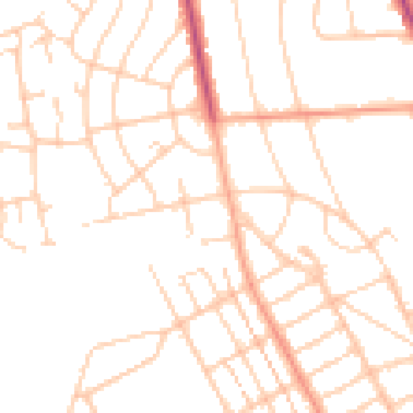 Daytime road noise heatmap for BN20 8NR