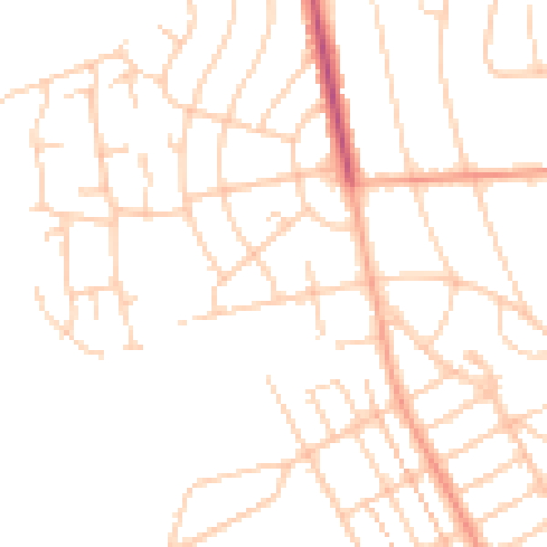 Daytime road noise heatmap for BN20 8NT